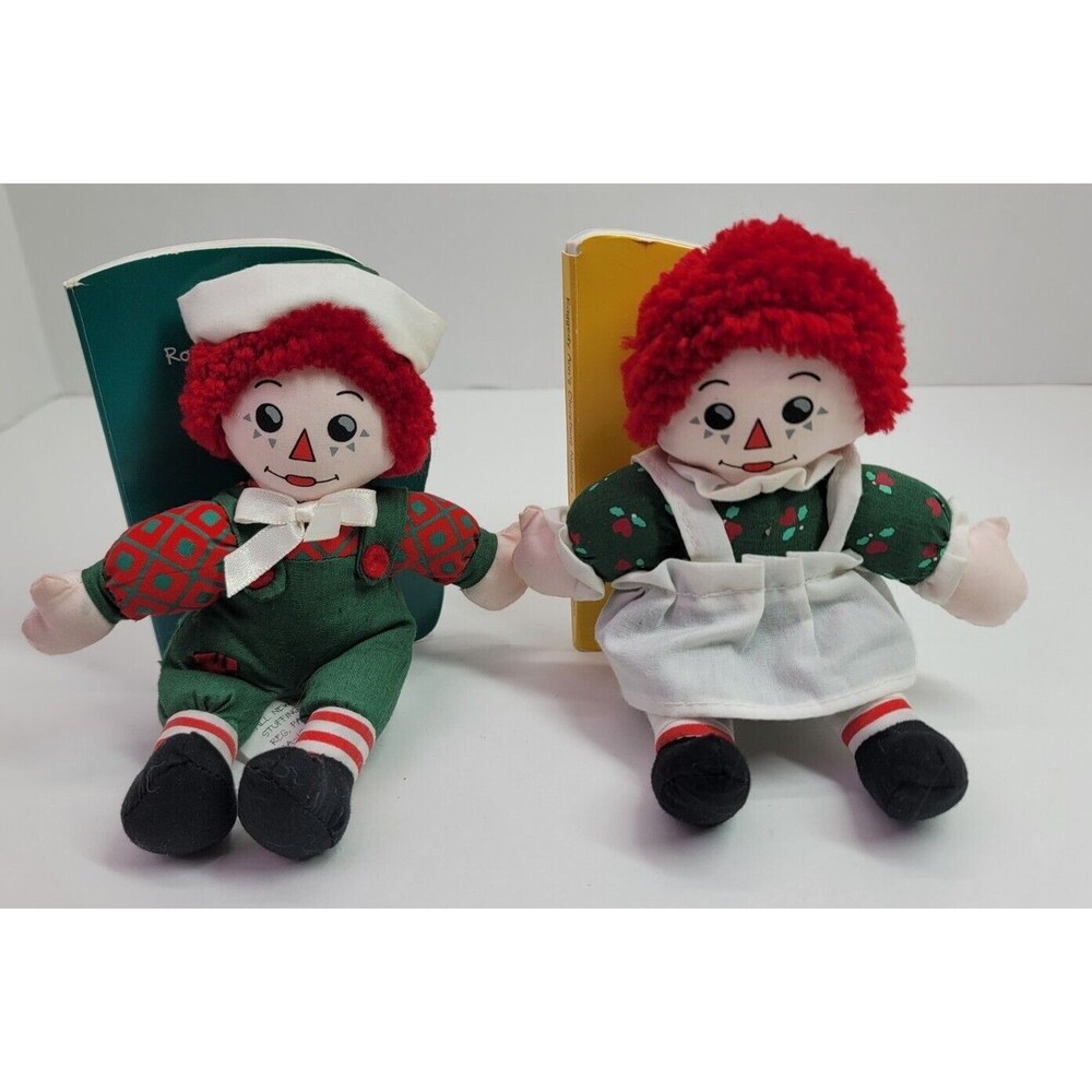 2 VTG Snowden and Friends Raggedy Ann Christmas Shapes Numbers Doll & Book Lot